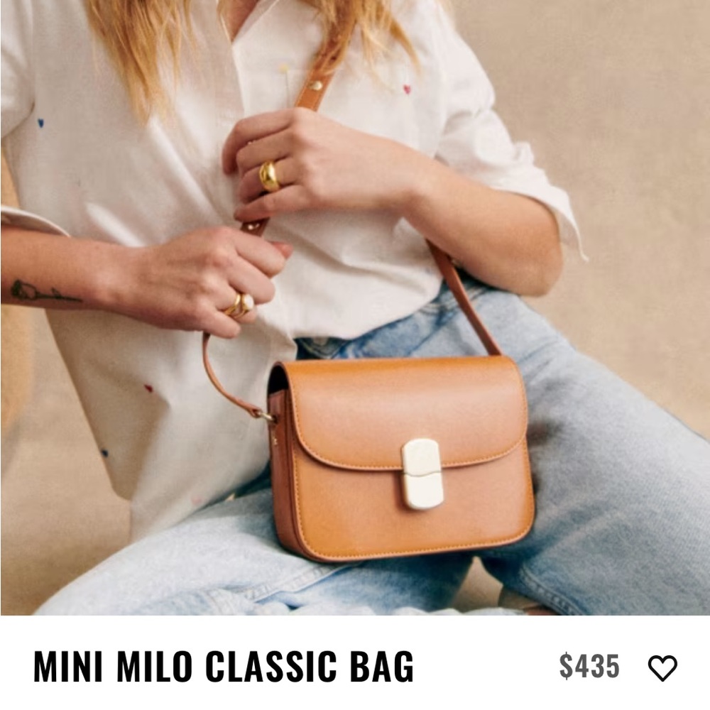 SOLD OUT NWT Sezane mini milo classic bag smooth honey